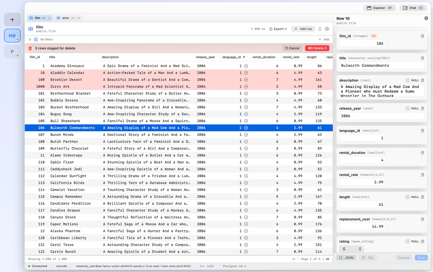 FluentDB: browsing and editing rows for a SQLite database