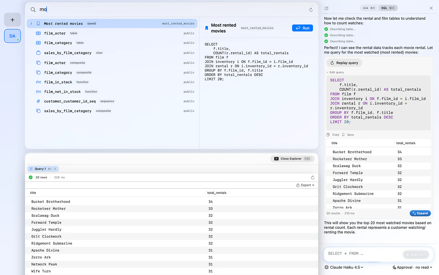 FluentDB: saved queries for a SQLite database